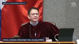 Impeachment court grants defense's request to defer AMLC witness testimony