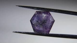 Purple Sapphire cabochon with trapiche-like hexagonal zoning. CRUB209 Net Worth