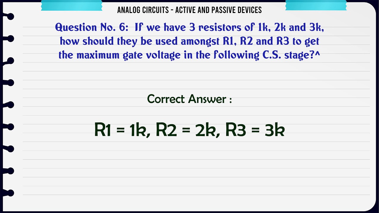 MCQ Questions Active and Passive Devices with Answers