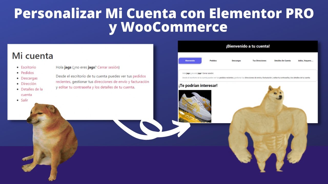 PERSONALIZAR Mi cuenta WooCommerce y Elementor Pro