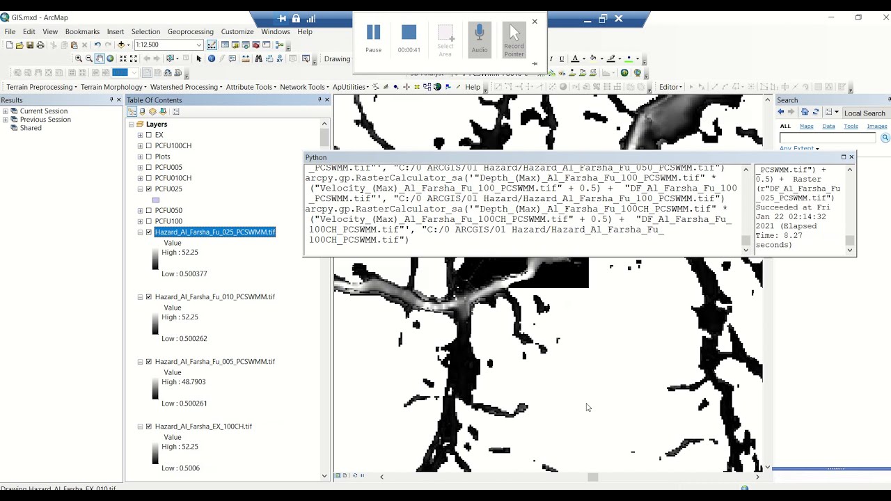 Example for using Python for flood Hazard & Risk Assessment in ARCMAP ...
