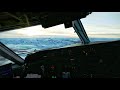 FLYING IN THE NORWEGIAN FJORDS! Cockpit view from Dash 8 Q300 out of Molde