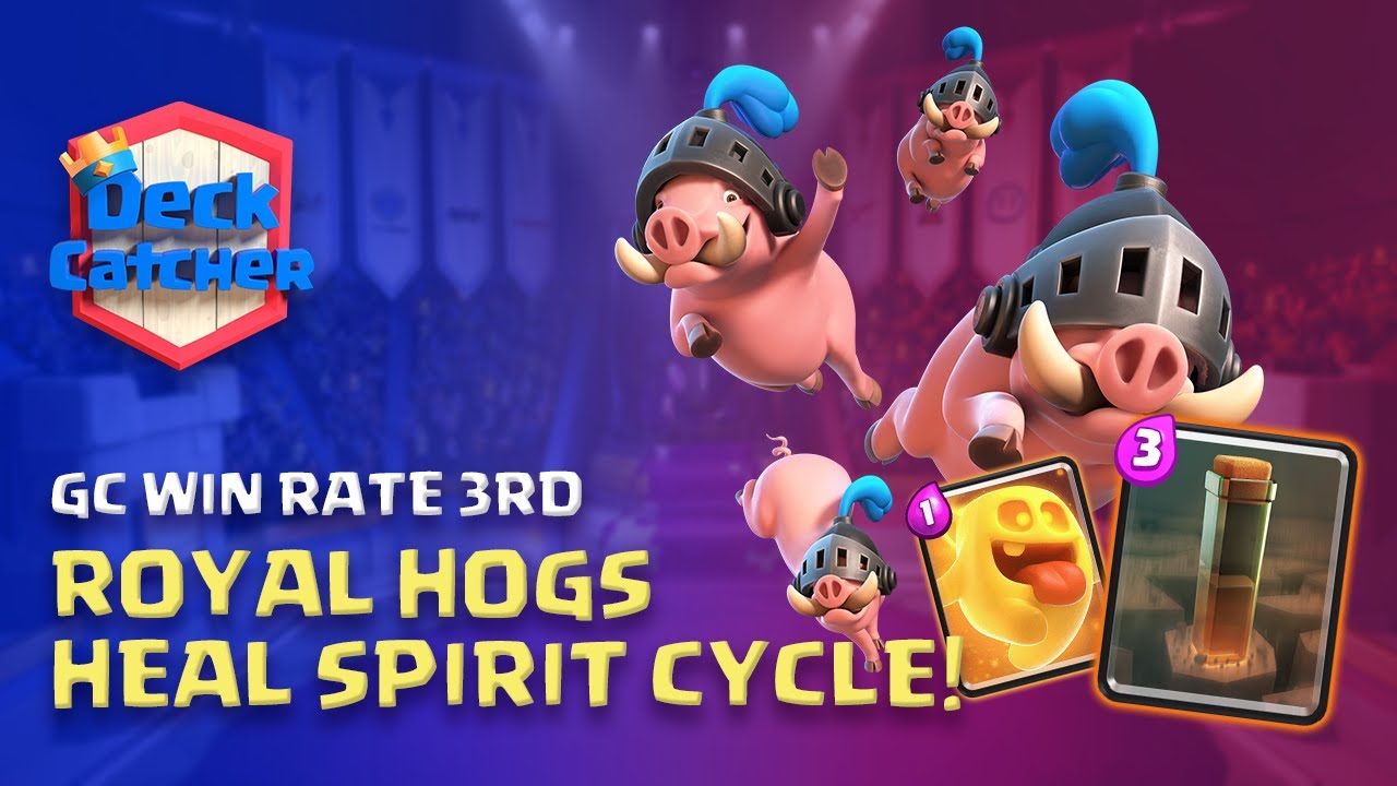 [Deck Catcher Ep.1] GC winrate 3rd! (It was...Before patch...) Royal Hog Heal spirit cycle!
