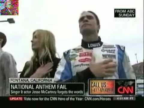 Jesse McCartney Forgets Words To National Anthem 11.10.09