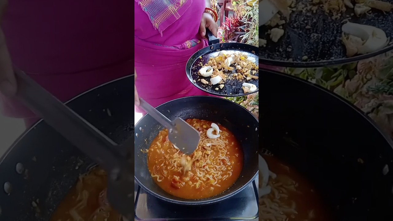 Maggi curry with chicken Egg New Recipe  Shortsvedio