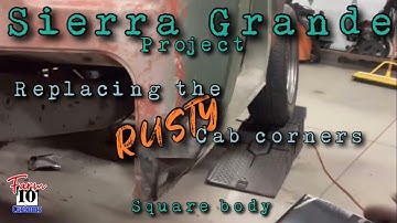 Replacing cab corners on the square body. C10, 1978 Sierra Grande. Video #6. (Farm 10)