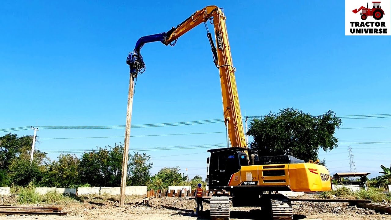 EP 136 Sany Long Boom Backhoe Long Arm Excavator Vibratory Hammer Sheet