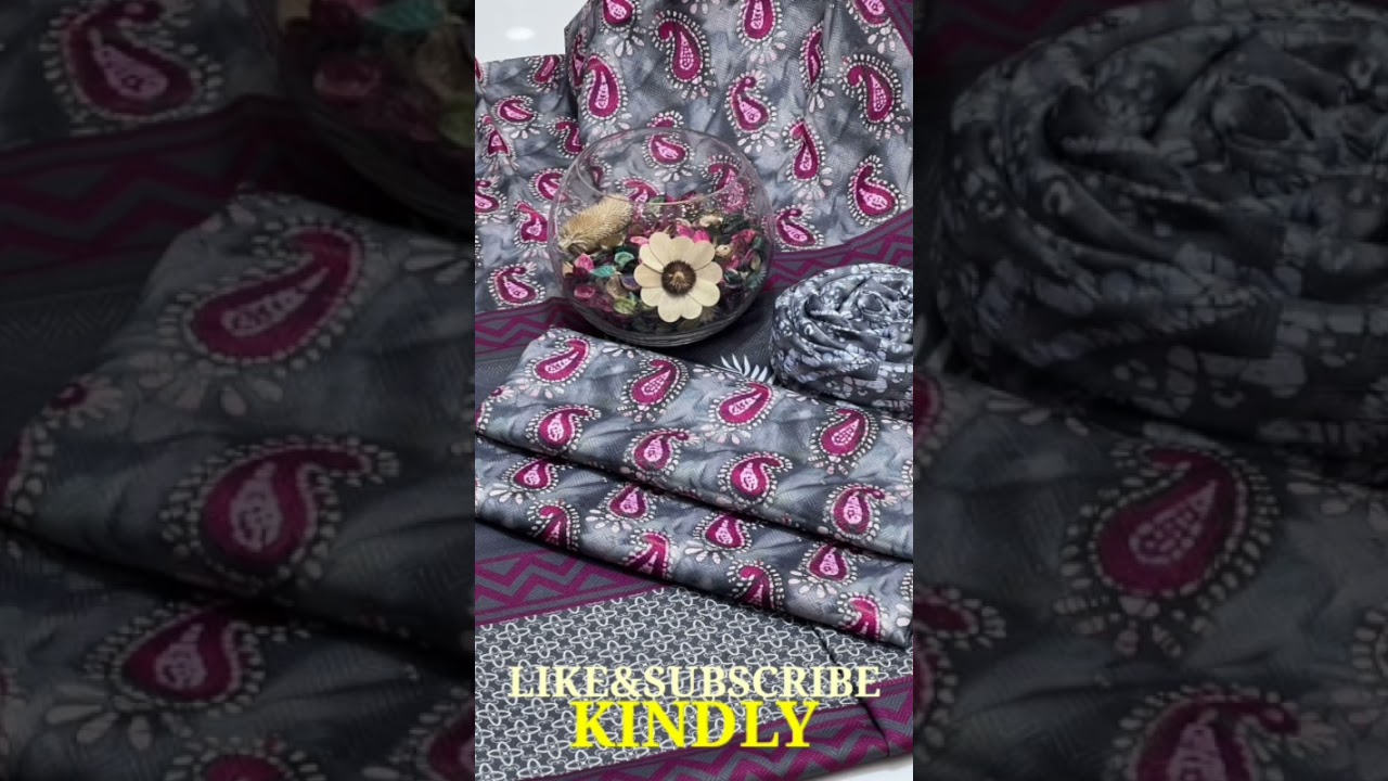 STYLISH LINEN STONE FLORAL DIGITAL PRINT 3 PIECE 