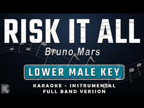 Risk It All - Bruno Mars (Full Band Karaoke) Lower Male Key - Instrumental