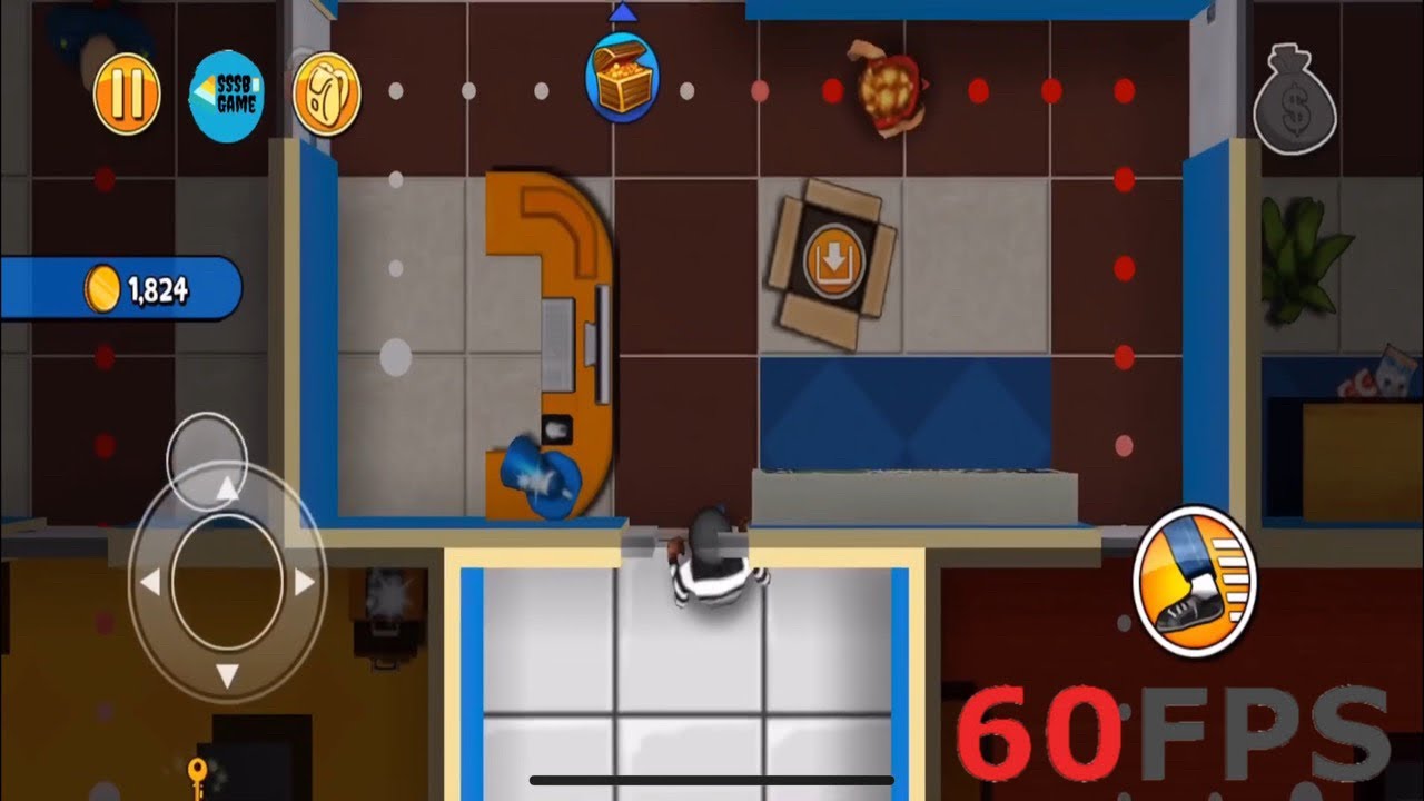 Robbery Bob: CHAPTER 2 - DOWNTOWN Level 5 , 100% . iOS/Android Walkthrough