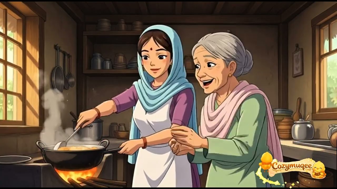 Cozy Rainy Village Journey | Cartoon ASMR Family Travel | Soft Rain Sounds