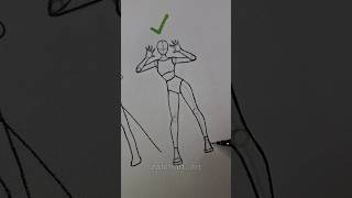 How to draw girl's body poses ✨️ #drawing #tutorial #howtodraw #sketch #shorts