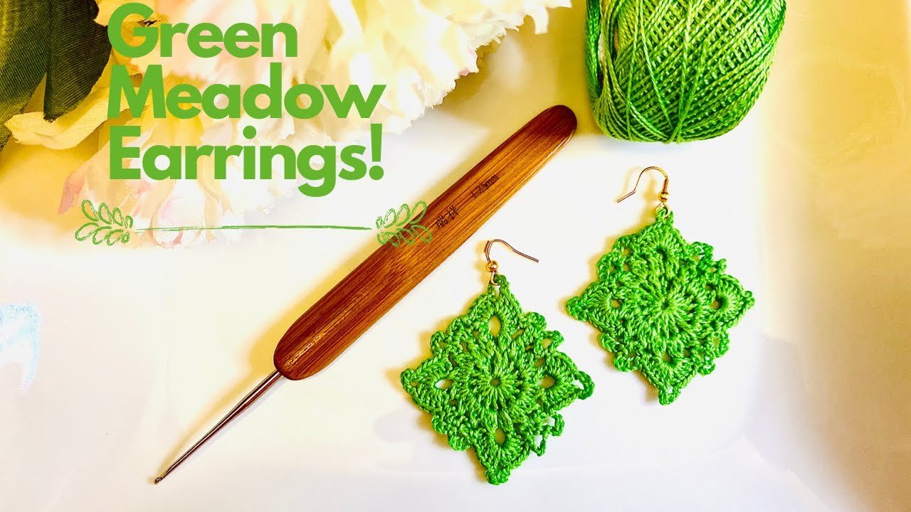 Green Meadow Earrings | Crochet Earrings | Easy Tutorial