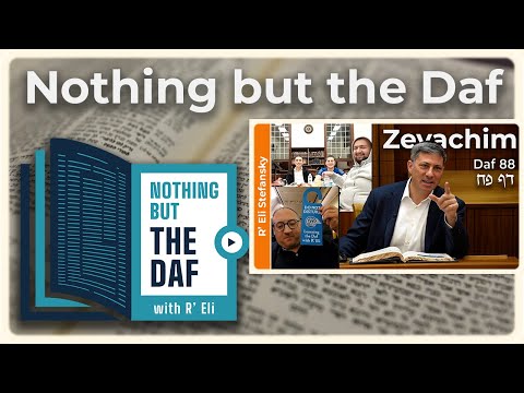 CHAZARAH - Zevachim Daf 88 | "Nothing but the Daf" with R' Eli Stefansky
