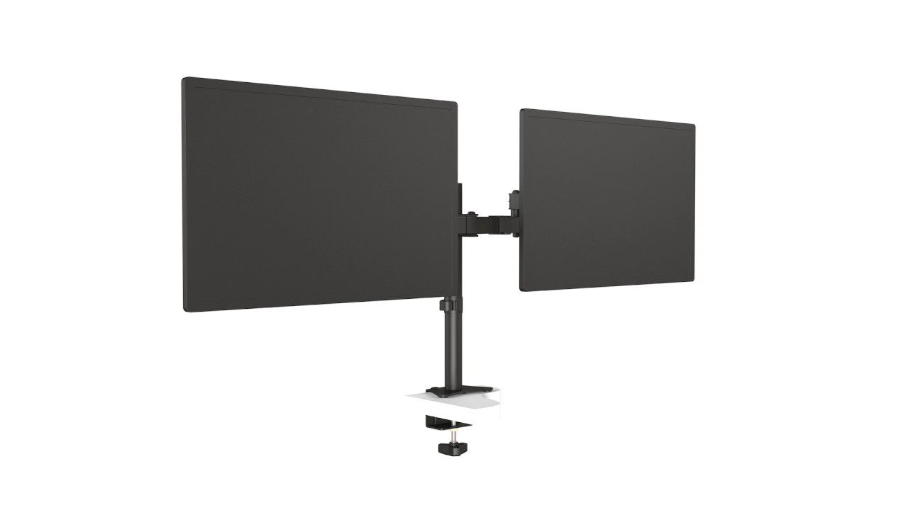 TV24-C024 True Vision Economical Dual Monitor Arms - YouTube