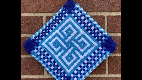 Potholder Framed Bowen Knot Pro Weaving Loom Blue Turquoise