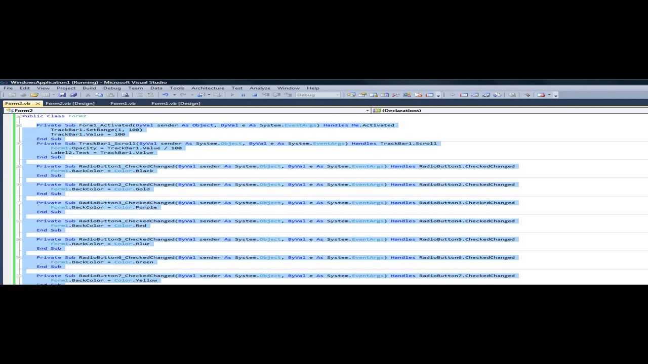 Visual Basic Opacity Changer