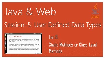 Static Methods | Class Level Methods | Java
