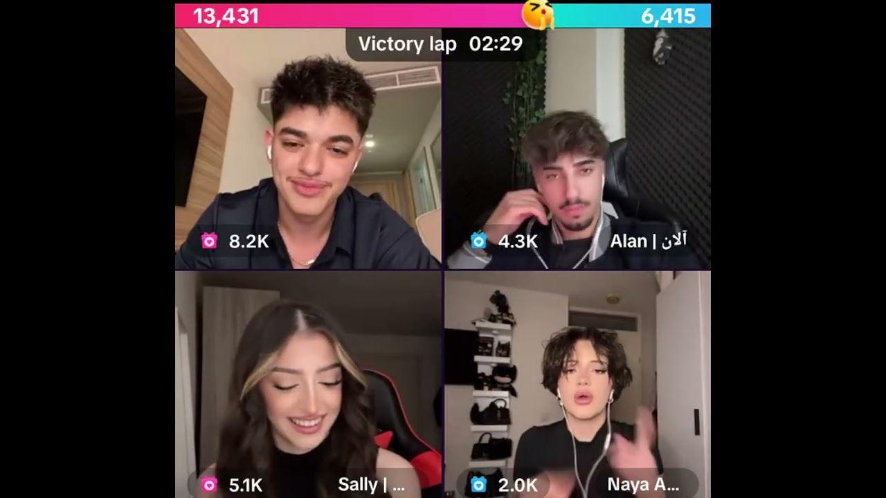 احمد وليد مع سالي رباعي مع الان ونايا احمد يتغزل ب سالي واضافة المتابعين