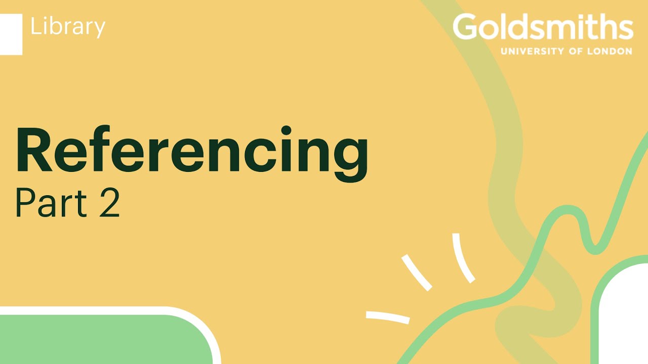 Referencing - Part 2 - YouTube