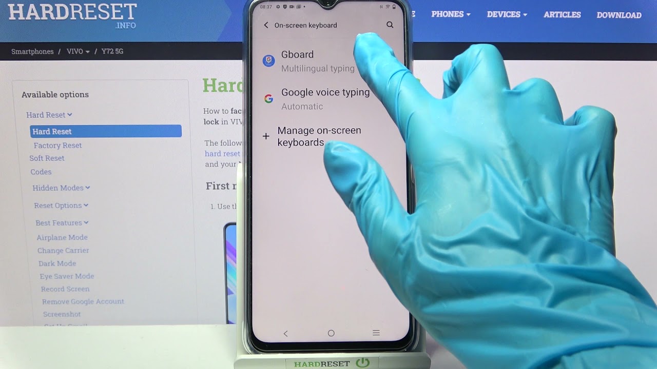 Open Text Correction Functions in Keyboard Settings - VIVO Y72