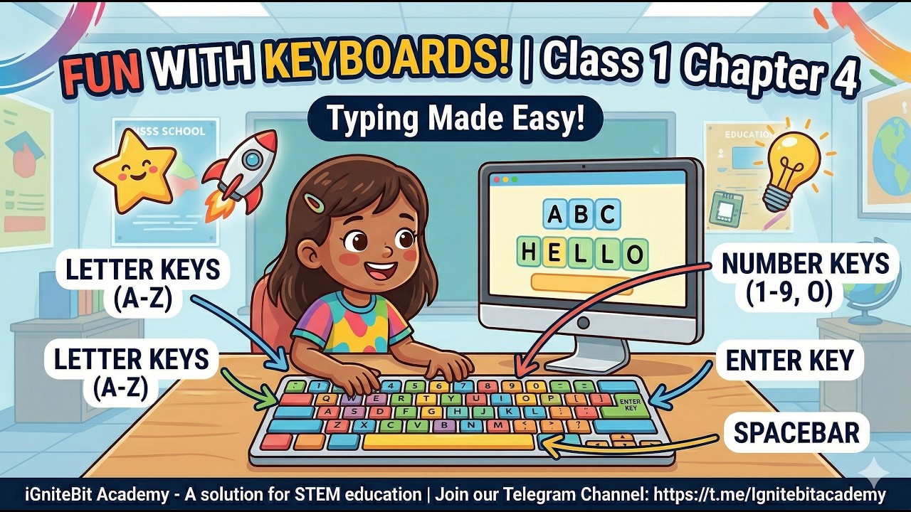 RBSE Class 1 Computer Chapter 4: Keyboard (की-बोर्ड) | Complete ...
