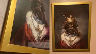 PEALSN 12x16 Picture Frame Gold Artwork Dog Royalty Framed for Our House Pet Portrait Ideas