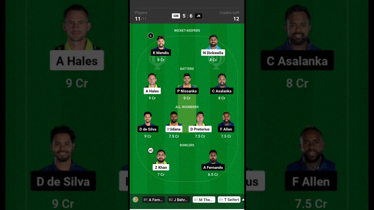 LANKA PREMIER LEAGUE T20match prediction GM🆚JK💯🏆