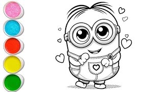 Super Minions Drawing For Kids, Lets Draw, Painting And Coloring Drawing For Kids And Toddlers