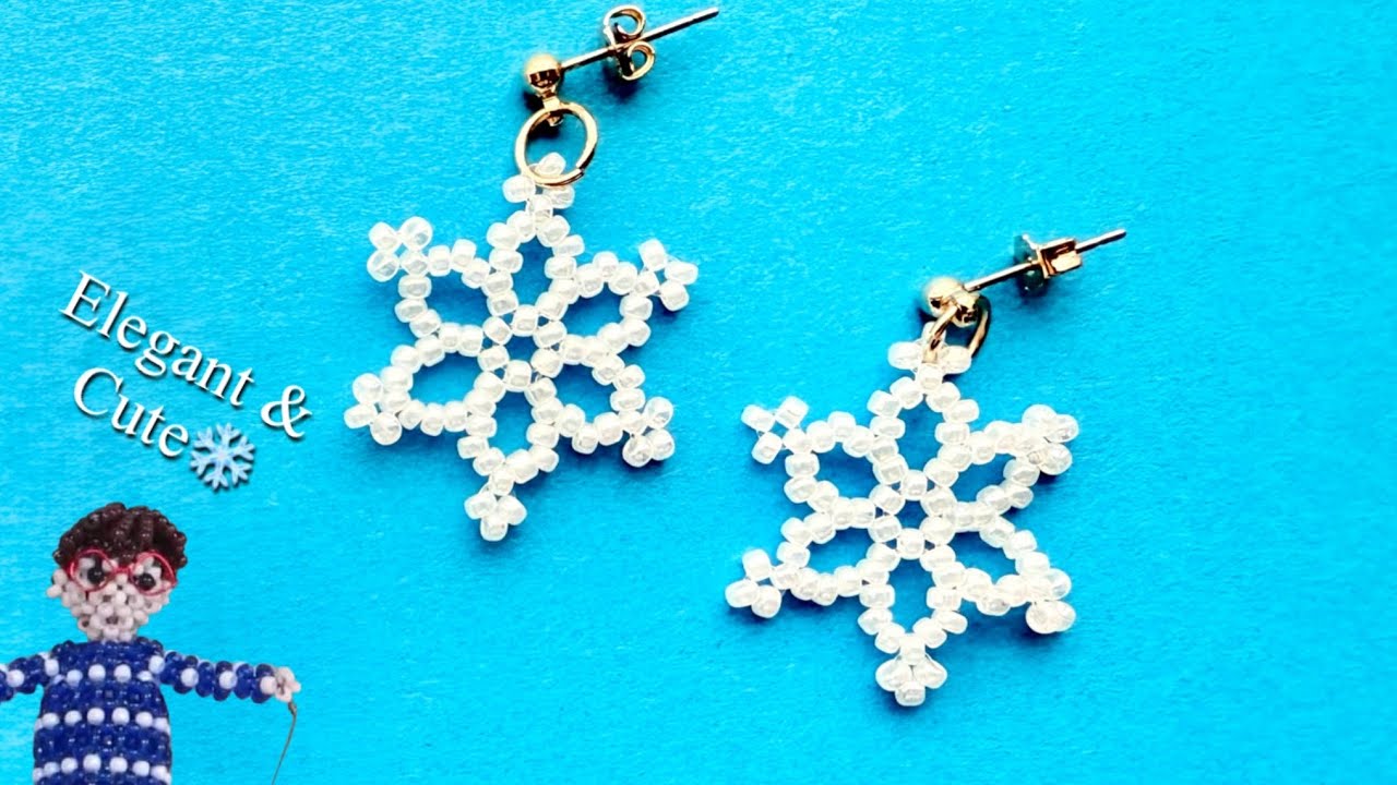 Elegant & Cute Winter Accessory 】Snowflake Earrings Made with