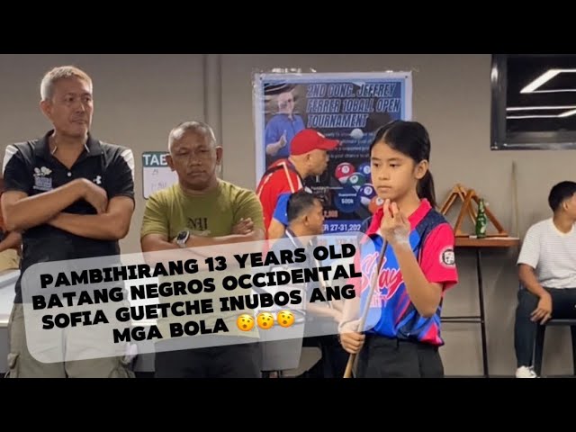 Image of video the Bagong Tuklas 13 Year Old Sofia mae Guetche Ng Negros Occ.  Mamaw na Ang tira 😱😱😱 #billiards #pool 13