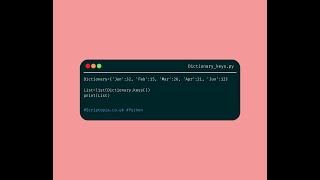Python Dictionaries - Return dictionary keys as a list