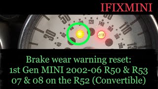 Brake pad warning reset