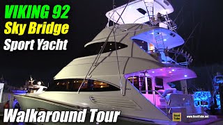 2019 Viking 92 Sky Bridge Sport Yacht - Walkthrough - 2018 Fort Lauderdale Boat Show