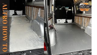 Ep7 SPRINTER VAN BUILD CAMPERVAN FLOORING ALTRO VINYL