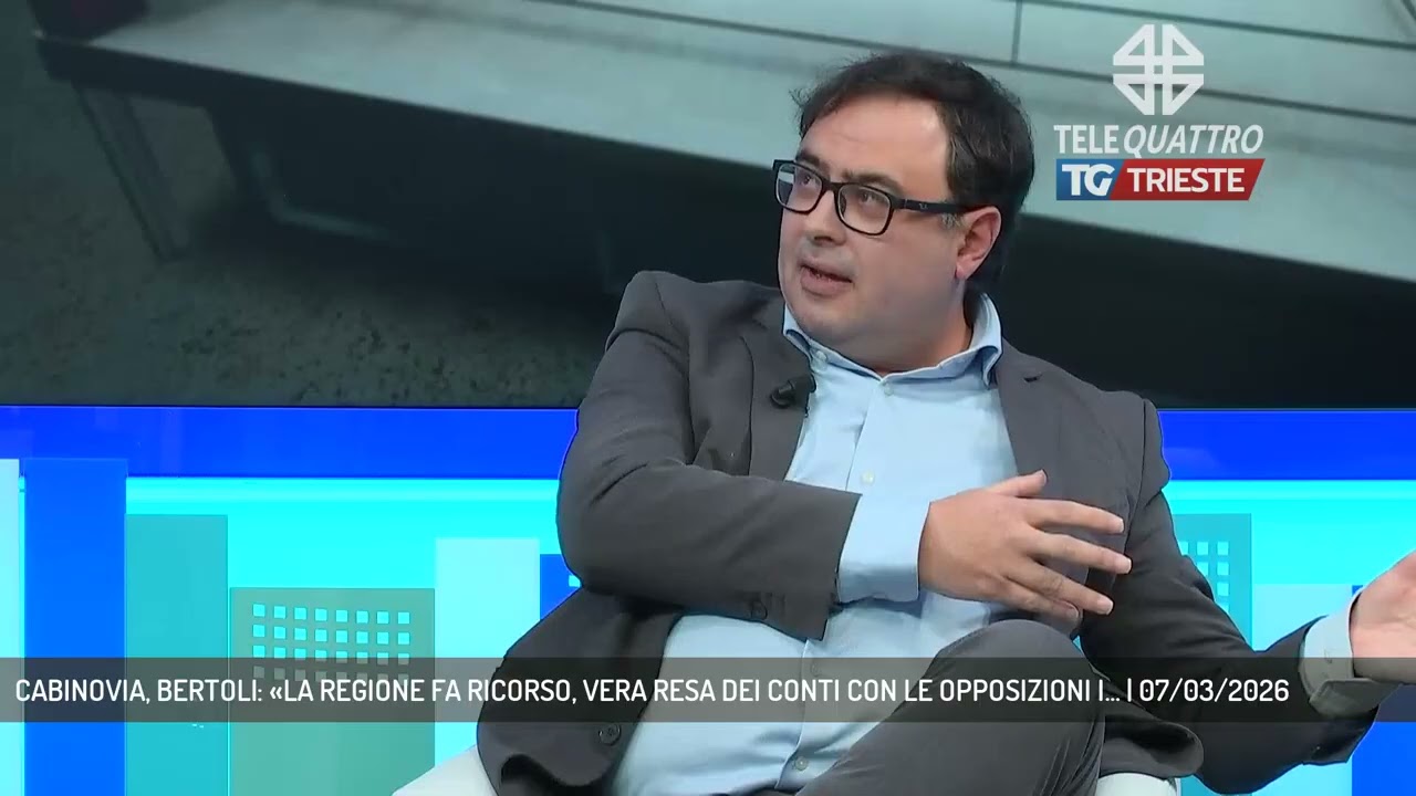 CABINOVIA, BERTOLI: «LA REGIONE FA RICORSO, VERA RESA DEI CONTI CON LE OPPOSIZIONI I... | 07/03/2026