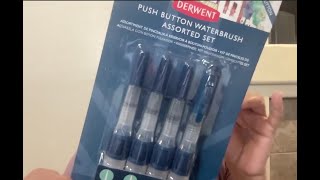 Elevate Your Art with Derwent Push Button Waterbrush Assorted 4 Pack Set!