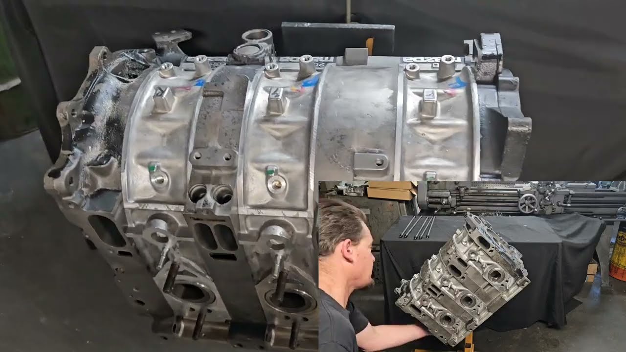 Why I stud Mazda 3 rotor 20b blocks for strength and reliability - KMR Rotary Engine Tech Talk