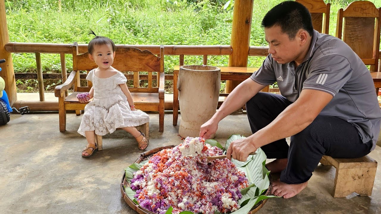 90 Days:How to make a pot to cook sticky rice, How to cook sticky rice & Harvesting galangal.
