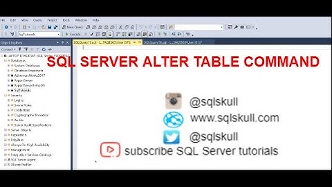 Alter table Statement in SQL Server