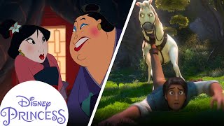 Try Not To Laugh | Funny Disney Princess Moments With Moana, Tangled \& More | Disney Princess