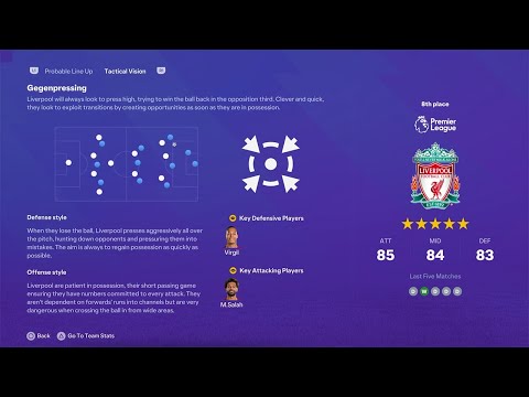 EA SPORTS FC 24 - Career Deep Dive Pitch Notes - Pre-match Report