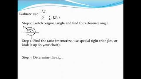 Evaluating trig functions for any of the special angles without using a calculator