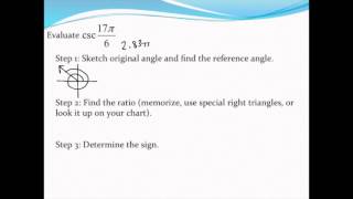 Evaluating trig functions for any of the special angles without using a calculator