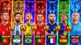 Comparison: Ronaldo vs Messi vs Neymar vs Diogo Jota vs Mbappe vs Yamal vs Haaland screenshot 1