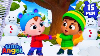 biggest snowball fight ever little angel nursery rhymes