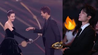 Xiao Zhan reaction over Dilraba  Li Xian being together at Weibo Night Awards 2021.