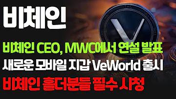 비체인 VET 비체인 CEO MWC에서 연설 발표 새로운 모바일 지갑 VeWorld 출시 비체인 홀더분들 필수 시청