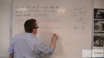 OCR MEI Core 2 5.35 A Geometric Sequence Problem using Logarithms Example 2