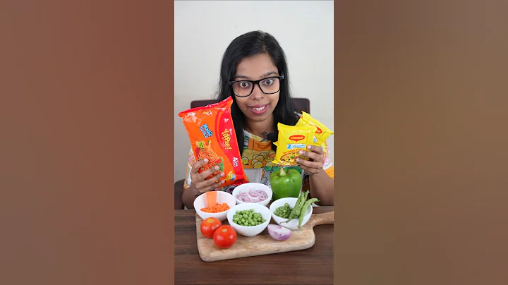 Maggi & Yippee🍜Eating 😀Mixing Together #shorts #ytshorts #comedy  #foodhacks #maggi